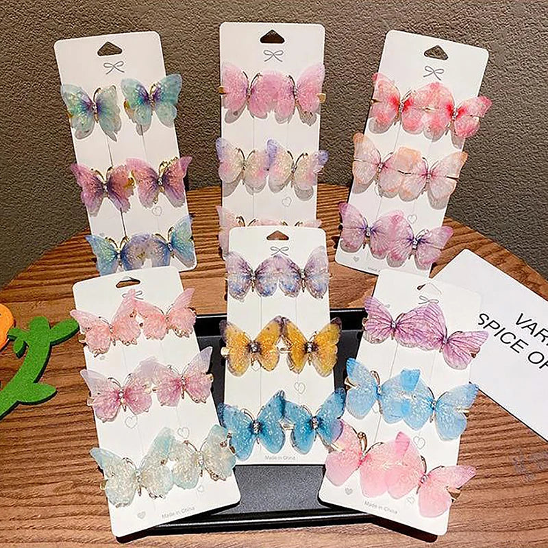 Colorful Butterfly Hairpins Random Girl Hair Clips Women Sweet Rainbow Barrettes Fashion Hair Accessories Ornament