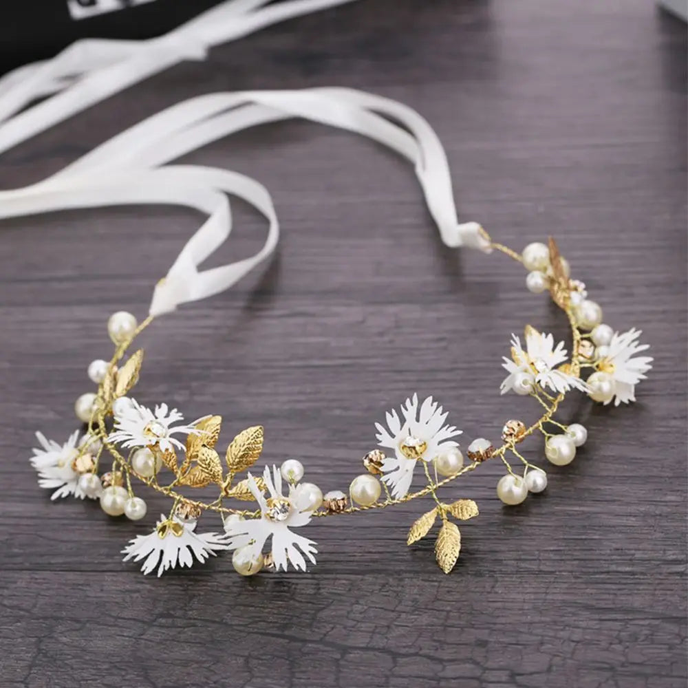 Ribbon Daisy Flower Bridal Hairband Tiaras Headband Garlands