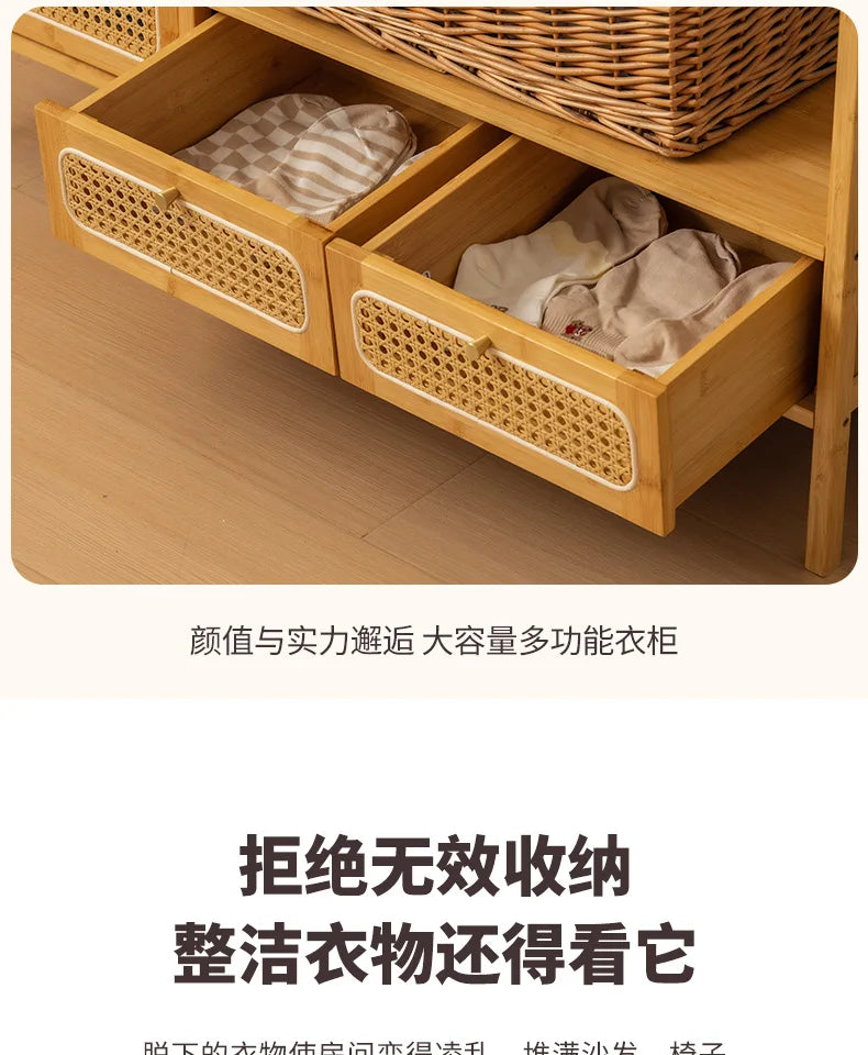Display Wardrobe Single Sliding Door Wardrobe Closet Clothes Storage Cabinet Bedroom Room Set Wooden Locker Coat Household Items