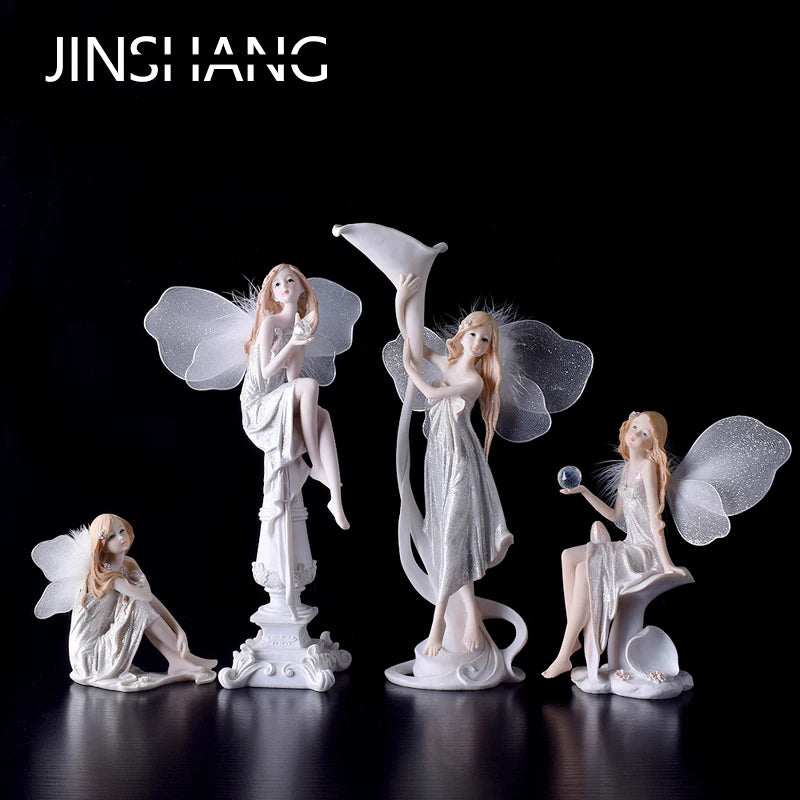Fairy Beauty Angel Ornaments Resin Doll Cute Girl Wedding Gift Decorative Home Accessories Things For Room Decoration