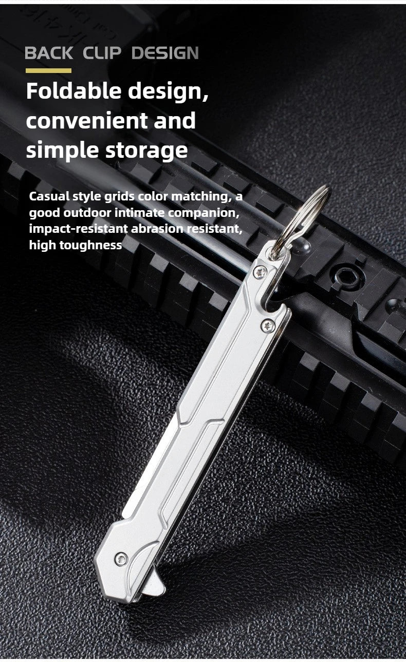 Outdoor Small Tool, All Steel Handle, Manual Knife, Unboxing and Paper Cutting Knife, Titanium Alloy Folding Knife, Cutting Tool