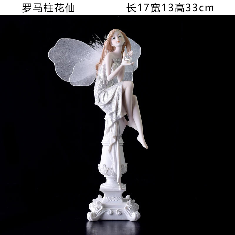 Fairy Beauty Angel Ornaments Resin Doll Cute Girl Wedding Gift Decorative Home Accessories Things For Room Decoration