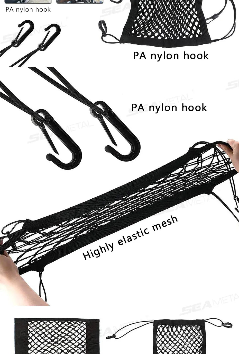 (Storage Net) 🔗 High Elastic ✨  3 Connects For Personal Use, Cars, Bicycle's, Motorcycles, Scooters, etc.