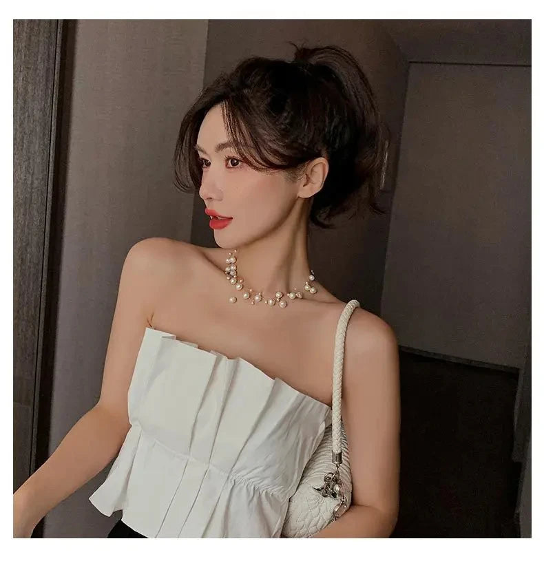 French Style Light Luxury Elegant Niche Design Pearl Multi-layer Pendant Necklace Fashion Women Sweet Jewelry Accessories