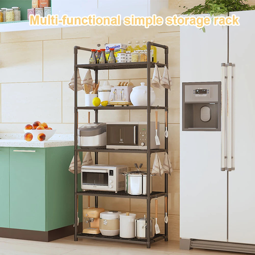 5 Tier Storage Shelf 66 Lbs Capacity Storage Shelves Adjustable Standing Shelf for Kitchen Pantry Closet Bathroom Laundry Garage