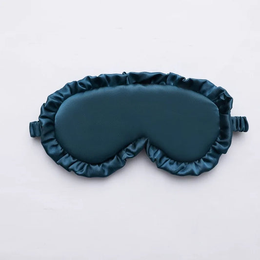 Silk Eye Mask Artificial Filament Artificial Silk Mask Sleep Eye Cover Ruffled Design Blackout Eye Patch For Suitable For Men