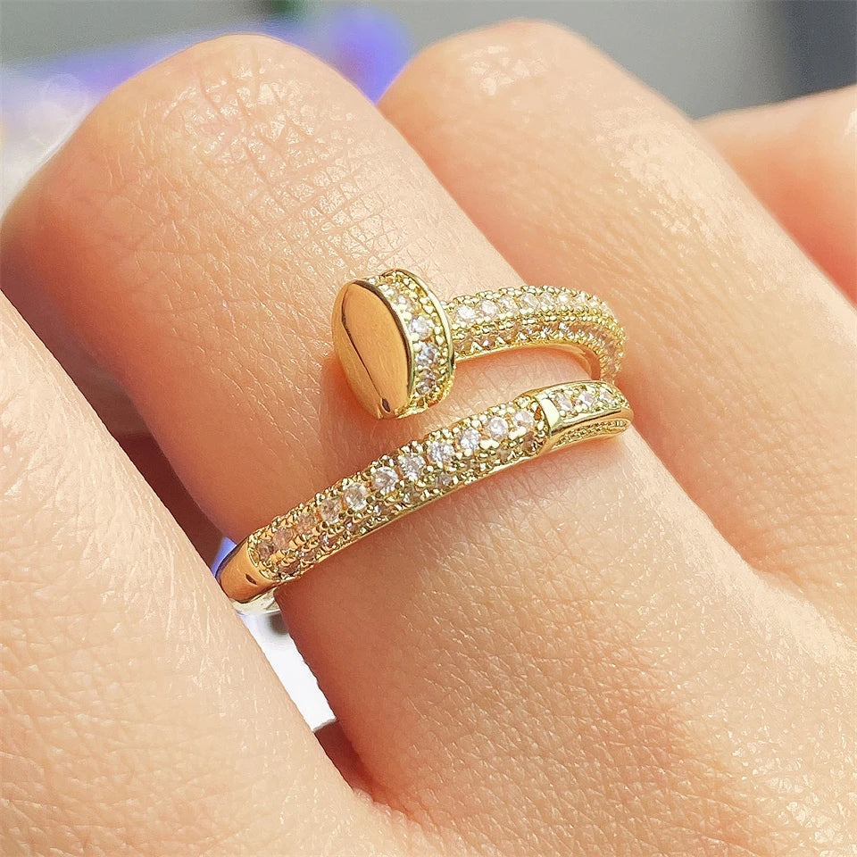 Gorgeous Gold Filled Ring with Melee Gems