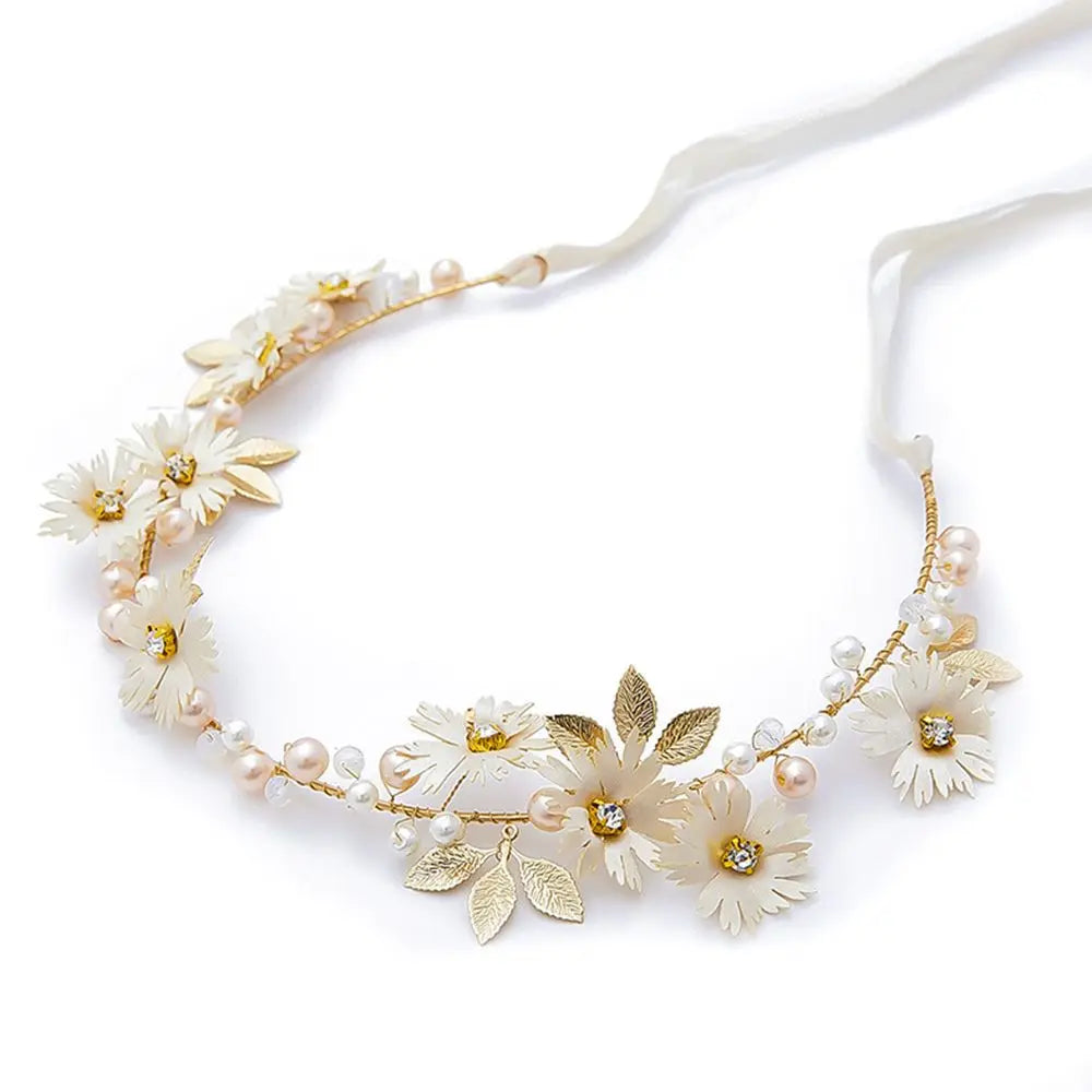 Ribbon Daisy Flower Bridal Hairband Tiaras Headband Garlands