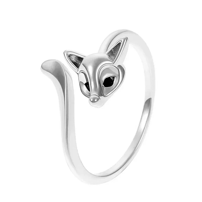 Кольцо Женское Creativity Fox Ring For Women Personality Vintage Rings Opening Adjustable Animal Jewelry Accessories Party Gifts