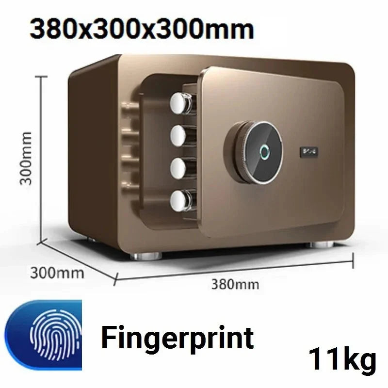 Digital Safe Box for Money All Steel Cofre Inteligentes Fingerprint Electronic Password Safe Household Small Safe Deposit Box