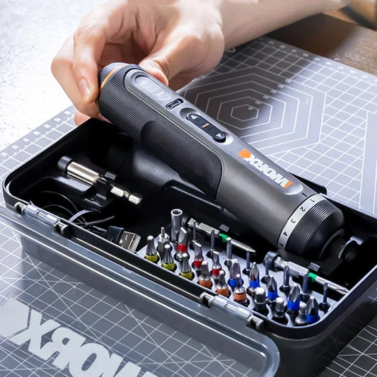 Electrical Screwdriver Set Worx 4V WX242 Smart Cordless Electric Screwdrivers USB Rechargeable Handle 30 Bit Sets Tools