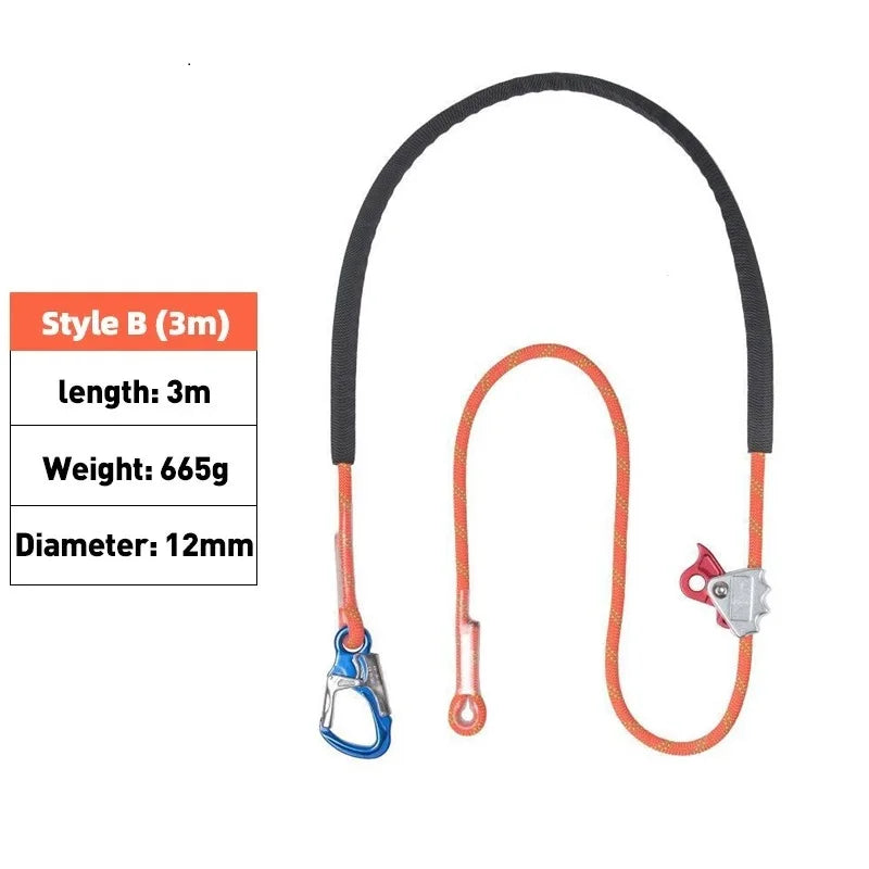 Electrician Fence Height Work Adjustable Positioning 12mm Safety Rope Flat Belt Fall Prevention Construction Safety Equipment