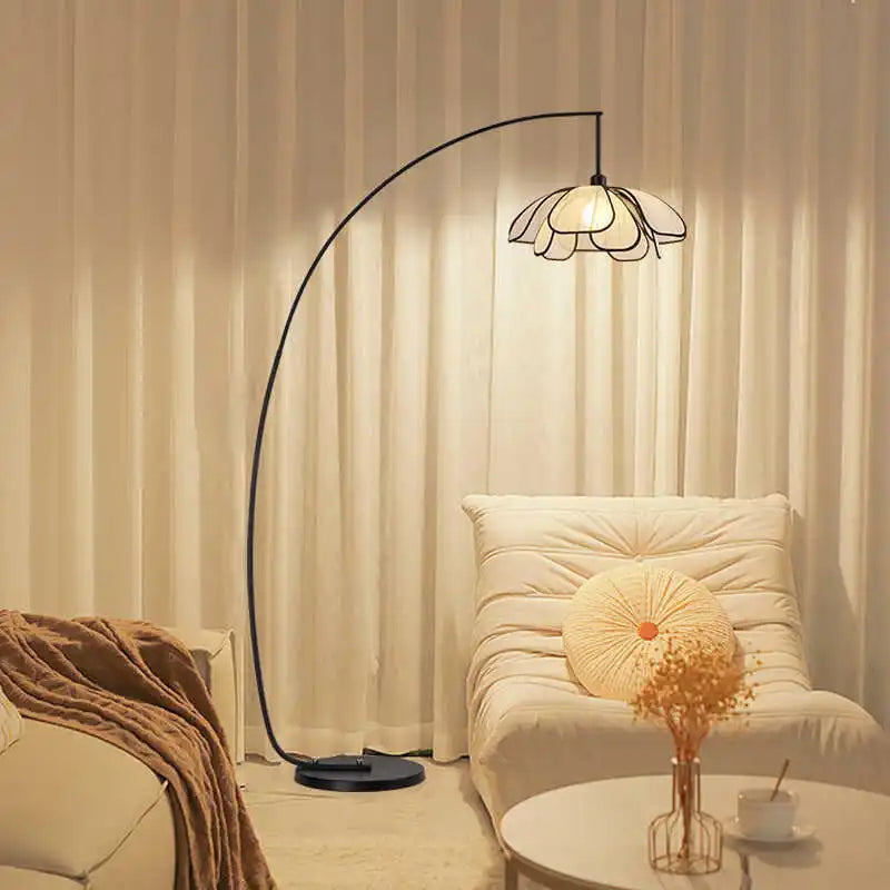 Retro Flower Floor Lamp Japanese Style Living Room Bedroom Fishing Light Modern Luxury Creative Home Decoration Accessories