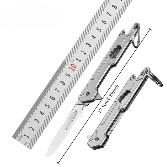 Outdoor Small Tool, All Steel Handle, Manual Knife, Unboxing and Paper Cutting Knife, Titanium Alloy Folding Knife, Cutting Tool