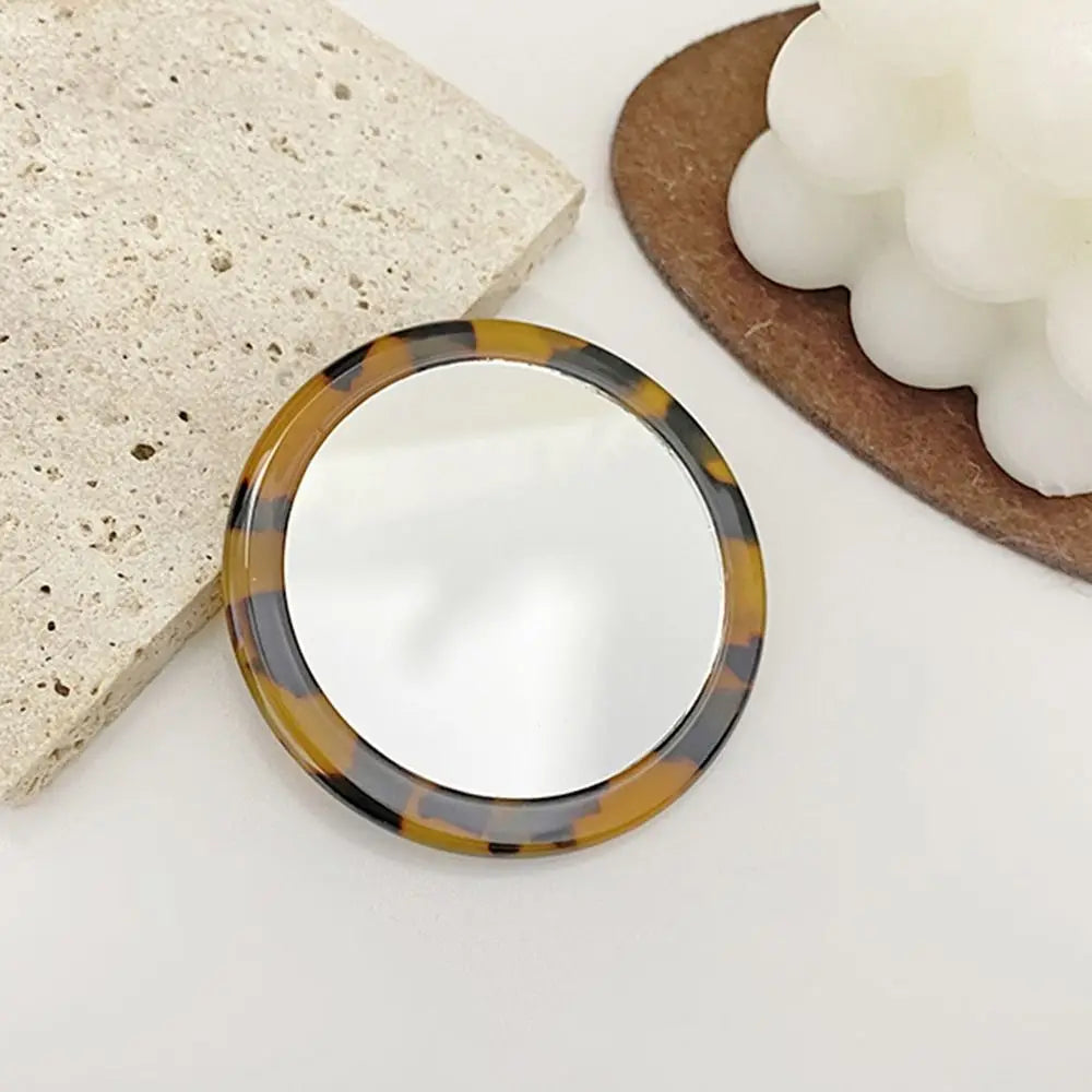 Travel Accessories Simple Acetate Makeup Mirror Portable Round SPA Salon Compact Mirrors Mini Cute Cosmetic Vanity Mirror