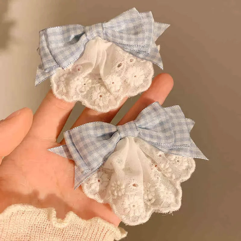 Embroidery Hair Bows Lace Big Bows Hairclip Women Elegant Spring Clip Spring Summer Hair Accessories Women Barrettes