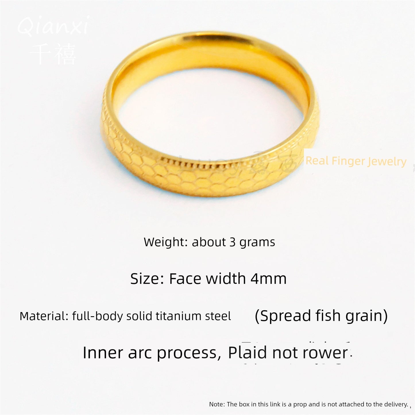 [Wash Hands without Picking] Titanium Steel Sparkling Honeycomb Design Golden Ring Retro Chinese Dragon Scale Ring