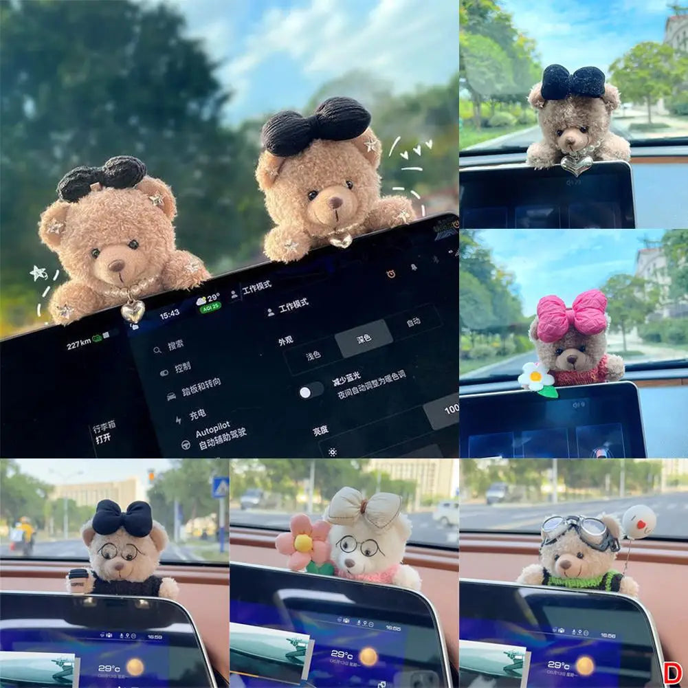 Car Internet Celebrity Accessorie Used For Car Gear Shift Decoration Cute Turn Signal Dolls Wiper Dolls Rearview Mirror Ornament
