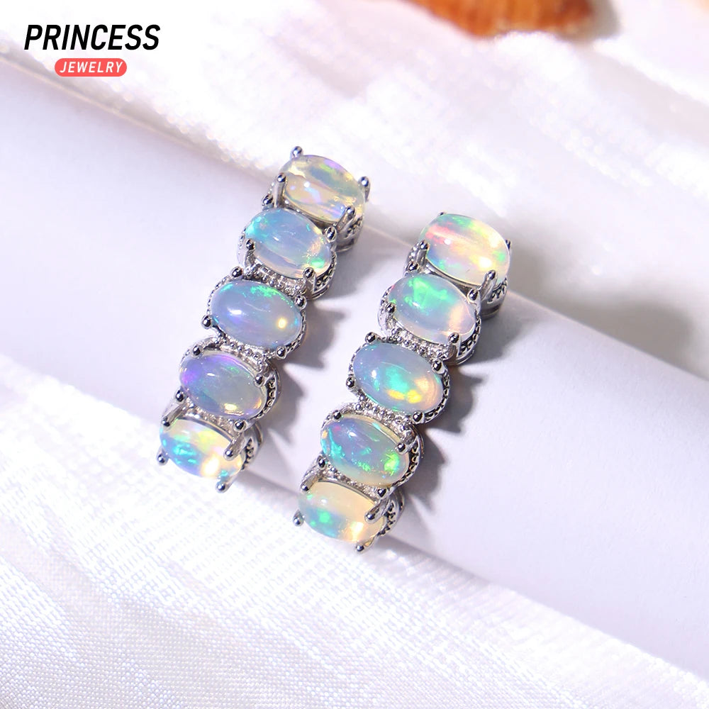 Luxury Opal Oval 925 Silver Finger Ring,