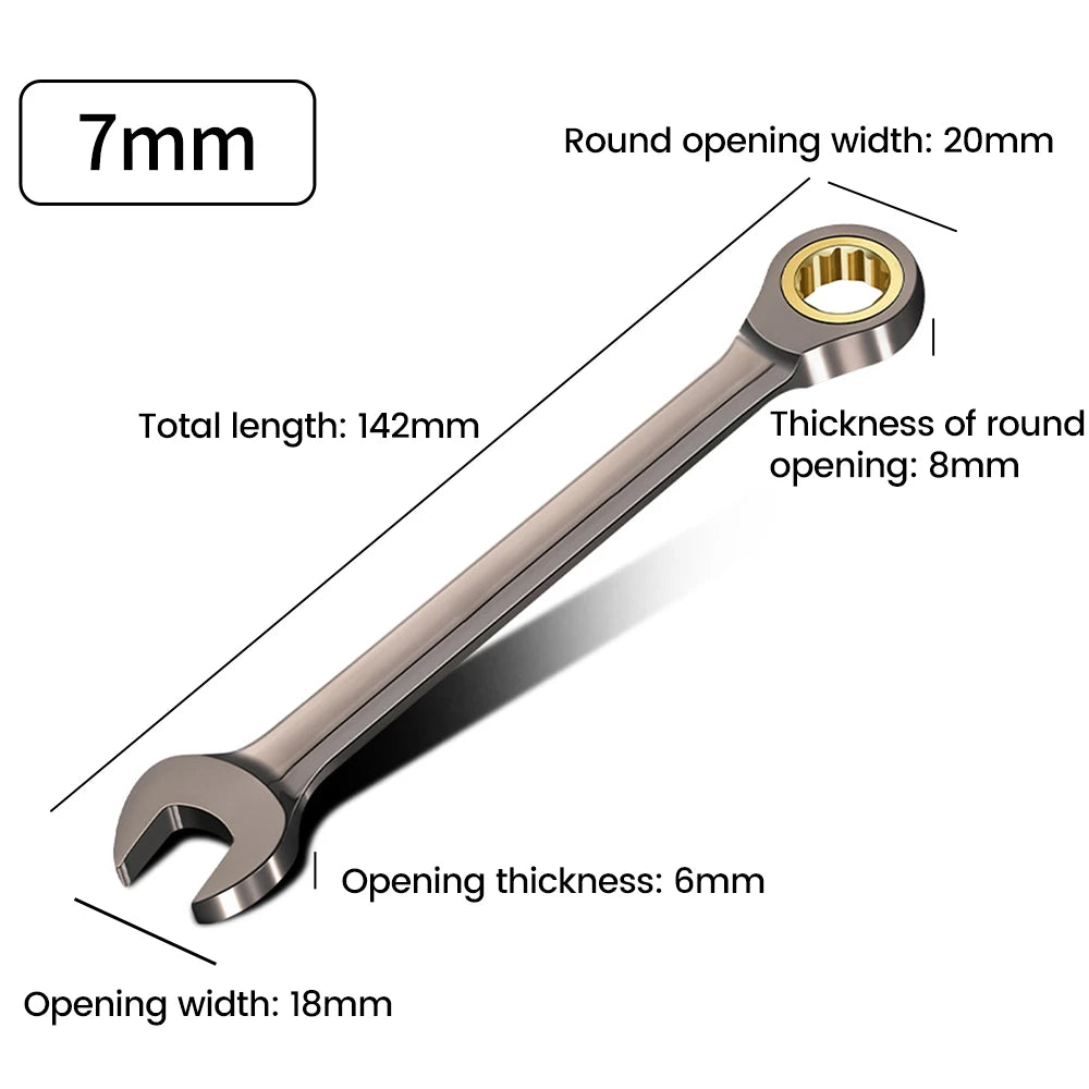 Universal Torx Wrench Adjustable Torque 7-12mm Ratchet Spanner Two-way Fast Plum Ratchet for Bicycle Motorcycle Car Repail Tool
