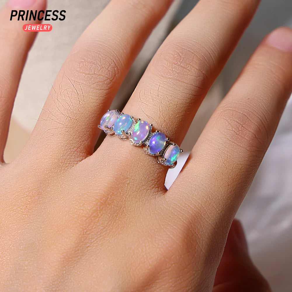 Luxury Opal Oval 925 Silver Finger Ring,