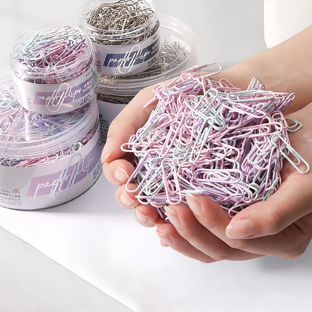 Color paper clips, office supplies, paper clips, large file bookmarks, paper clips, storage boxes, stationery