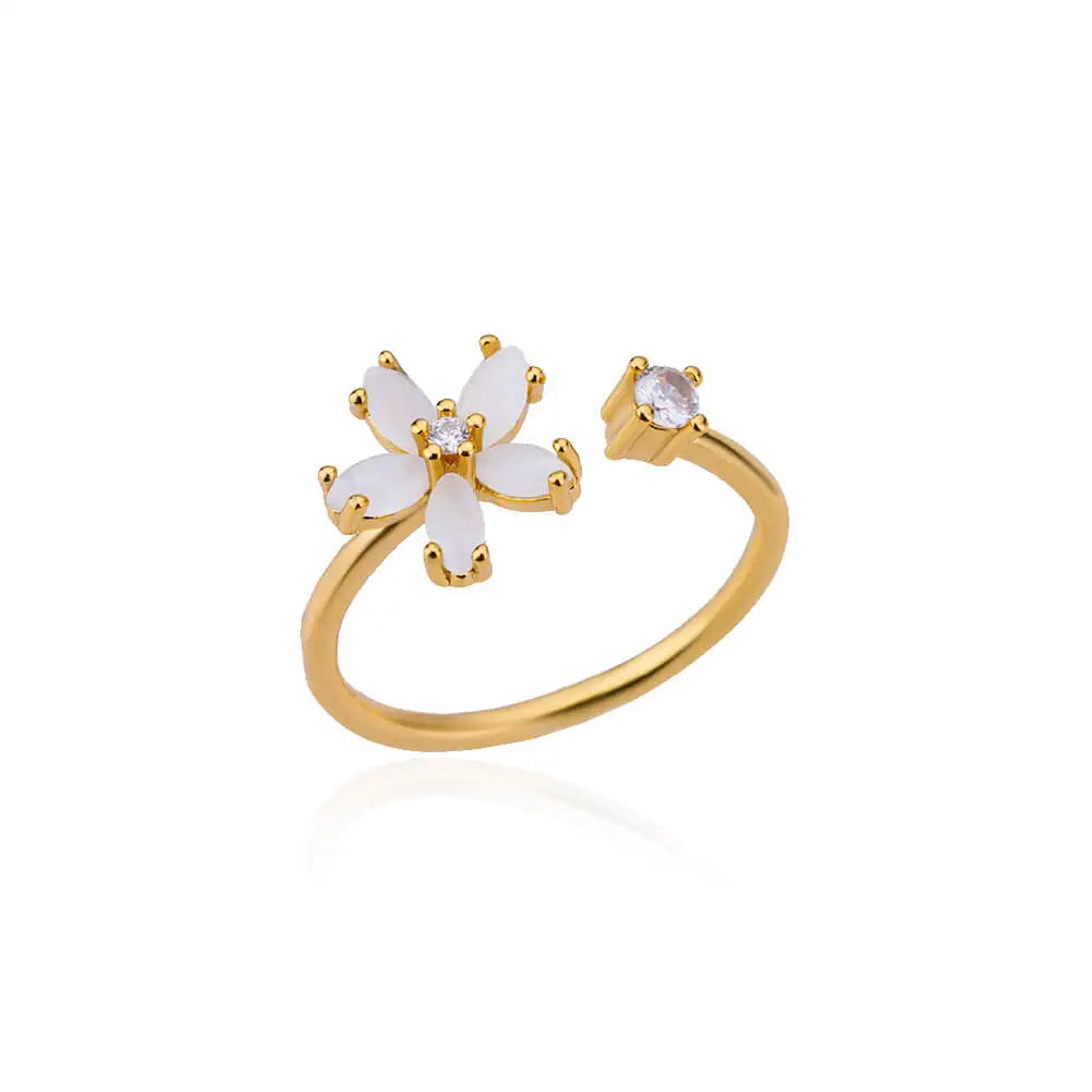 Opal Flower Gold Filled Rings (dainty)