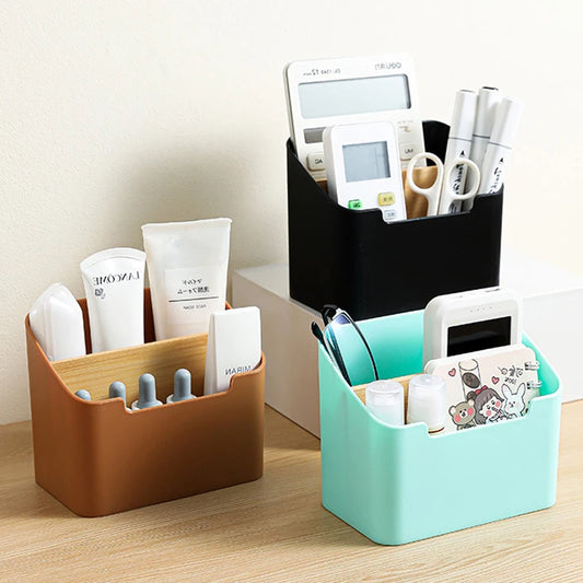Desktop Organizer Bamboo Wood Storage Box Multi-functional Remote Control Stationery Cosmetics Storage Boxes Home Organizers