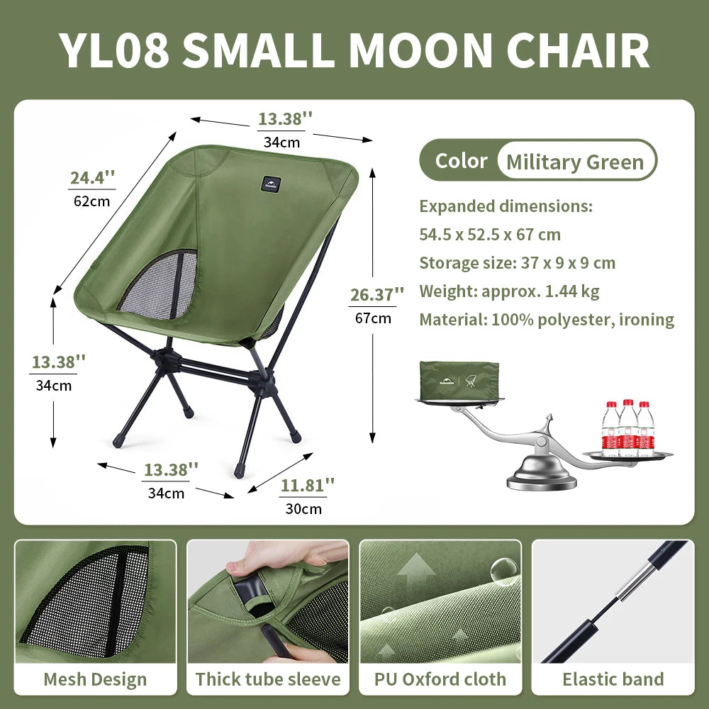 Naturehike Camping Chairs Outdoor Folding Moon Chair Portable Travel Picnic Chair Lightweight Relax Chair L01 Chair Hiking