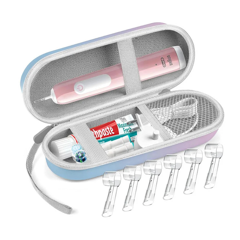 Electric Toothbrush Travel Accessories - Portable Storage Box with Accessory Compartment - Shockproof Storage - Includes Toothbr