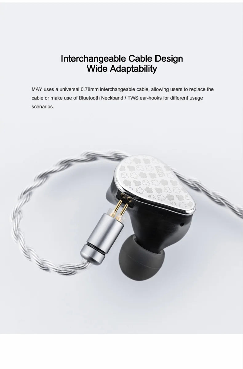 MOONDROP MAY DSP Headphones USB-C Online Interactive DSP Dynamic Driver Planar Driver Hybrid In-ear with Interchangeable Cable