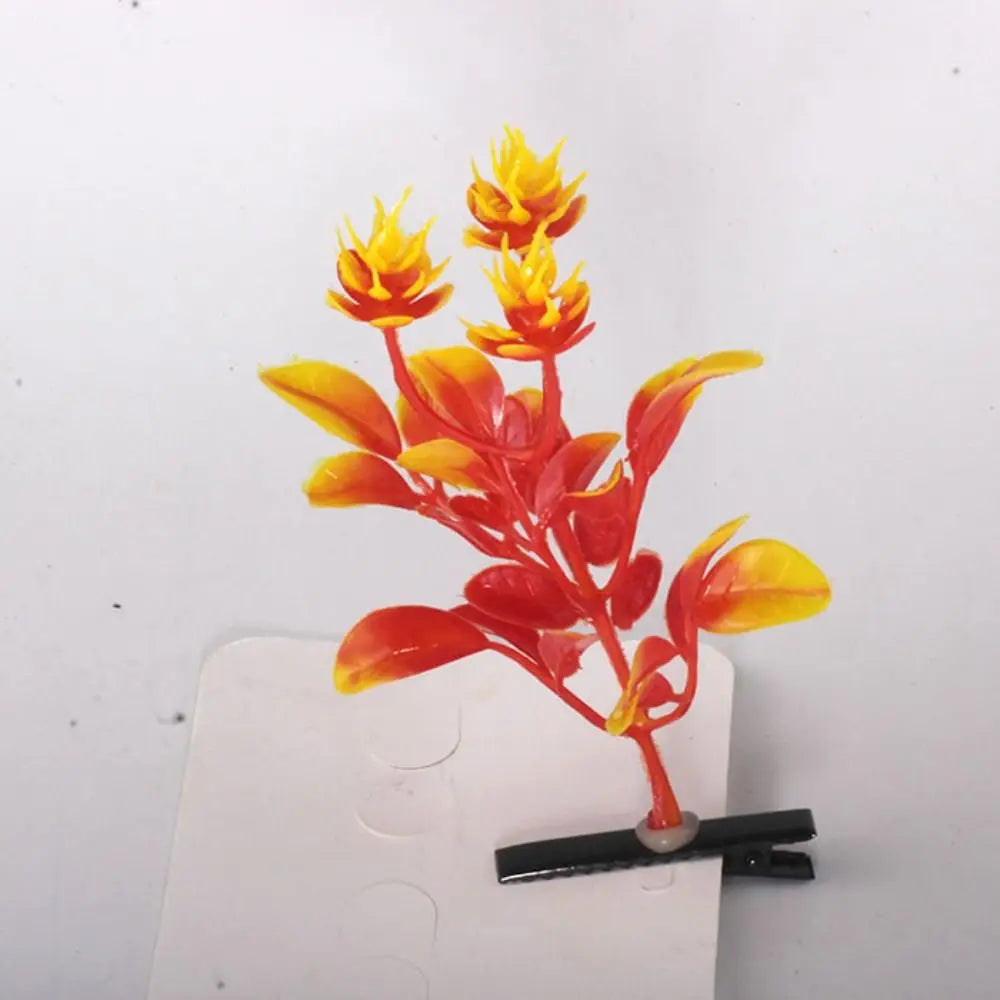 1Pair Simulation Bean Sprout Hair Clip Cherry Mushroom Flower Plant Hairpins Funny Butterfly Cartoon Duckbill Clips Female/Kids