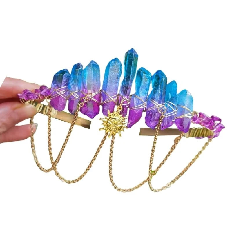 57QA Delicate Tiaras Birthday Headbands Elegant Hairbands for Girls Birthday Party Photo Props Headwear Crowns