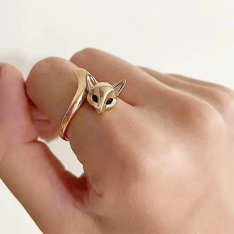 Кольцо Женское Creativity Fox Ring For Women Personality Vintage Rings Opening Adjustable Animal Jewelry Accessories Party Gifts