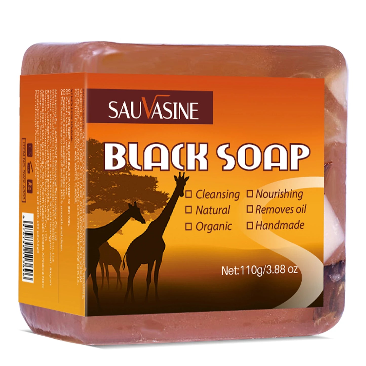 100g AFRICAN BLACK SOAP Shea Butter Bar Moisturizing Acne Treatment Cleanser for Clear Skin Care Deep Cleaning Glowing