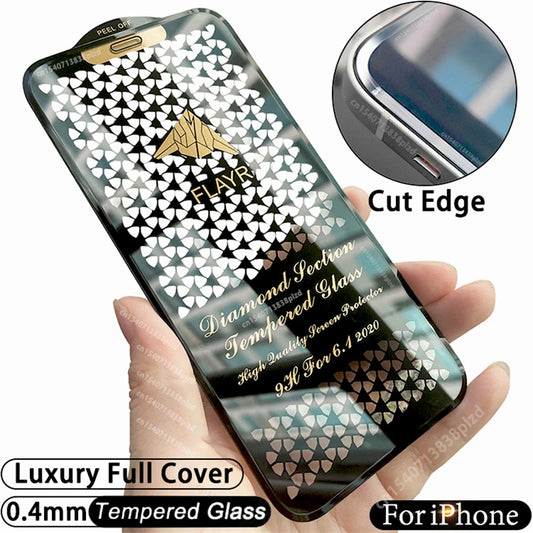 Cut Edge Luxury Tempered Glass For iPhone 17 15 14 13 12 11 16 Pro Max Screen Protector 17 Air Plus X XS XR Full Cover Film