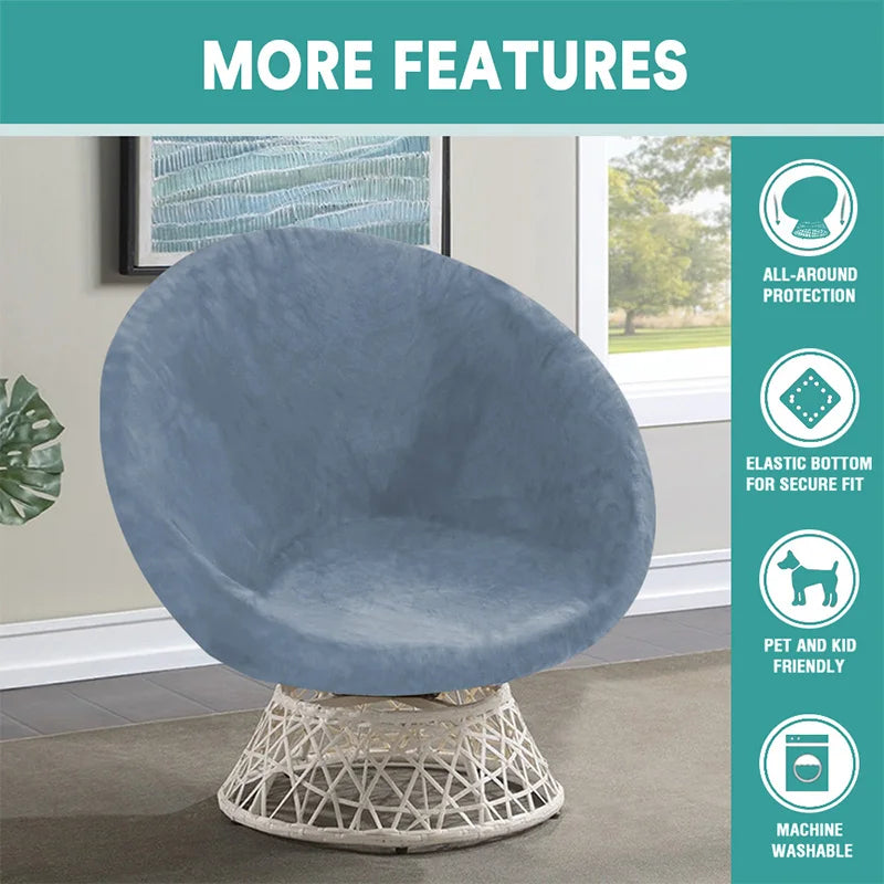 Round Saucer Chair Cover Elastic Velvet Chair Cover Moon Sauce Chair Protector Covers Seat Slipcovers Camping Chair Covers