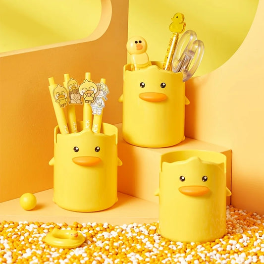 Yellow Duck Desk Organizer-Office & School Supplies Storage for Pens- Fun Workspace Decor | Playful Design | Decorative Storage.