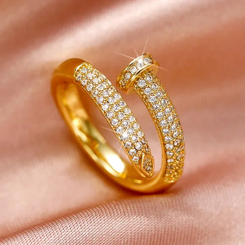 Gorgeous Gold Filled Ring with Melee Gems