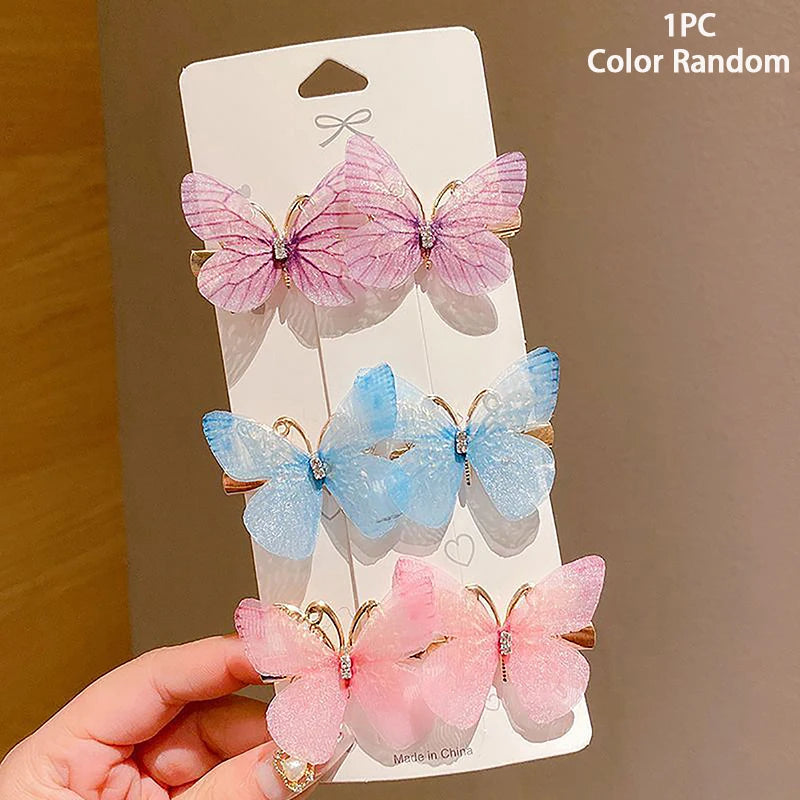 Colorful Butterfly Hairpins Random Girl Hair Clips Women Sweet Rainbow Barrettes Fashion Hair Accessories Ornament