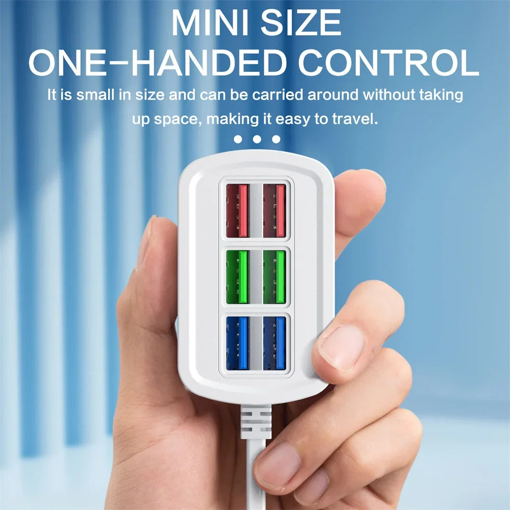Universal Power Strip Electric Socket 6 USB Ports Multifunction Extension Cable Table Socket EU US Plug Phone Charger Adapter