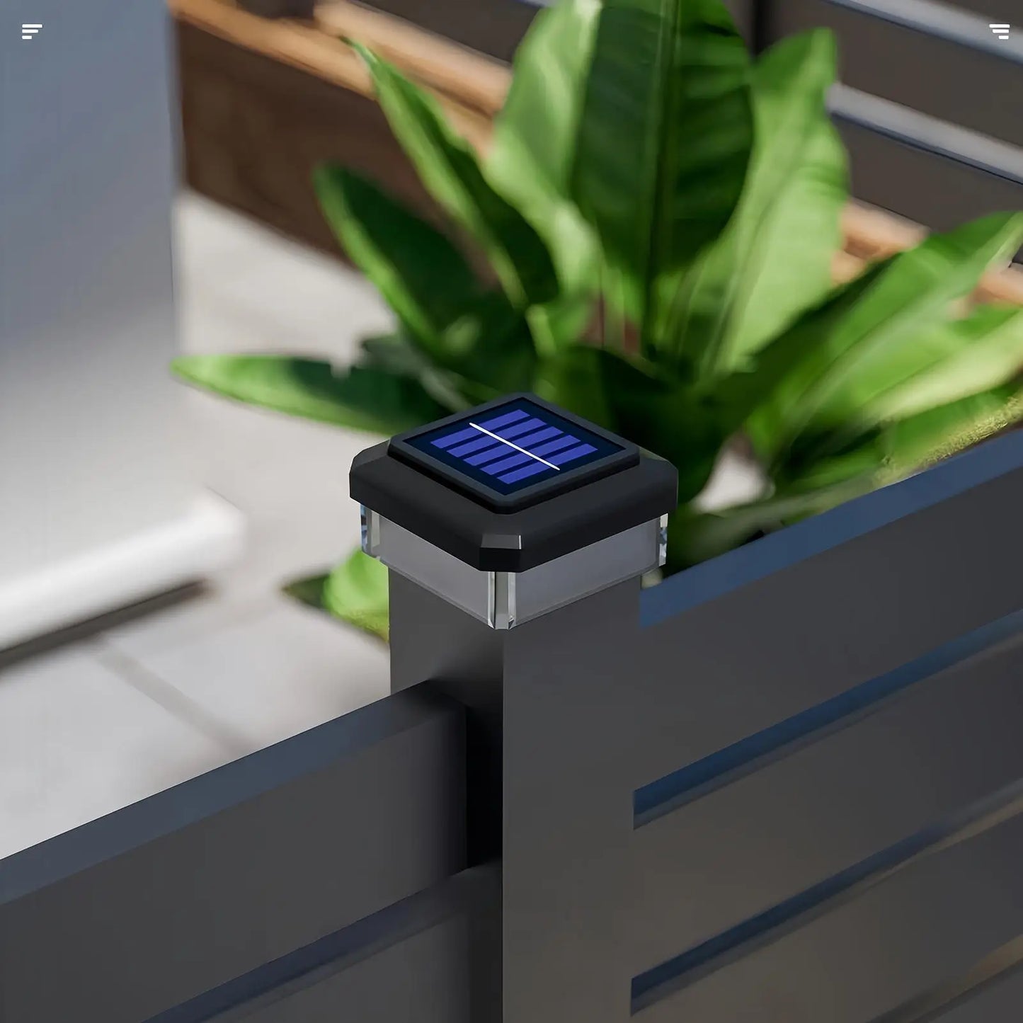 Fence Post Solar Lights Waterproof Modern Lamp Decoration Fence Deck Lights For Outdoor Garden Patio Porch Yard Driveway Walkway