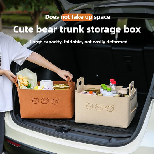 Foldable Car Storage Box Women's Cosmetic Storage Basket Desktop Storage Box Snacks Toys Storage Basket Dirty Clothes Basket
