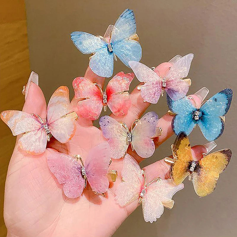 Colorful Butterfly Hairpins Random Girl Hair Clips Women Sweet Rainbow Barrettes Fashion Hair Accessories Ornament