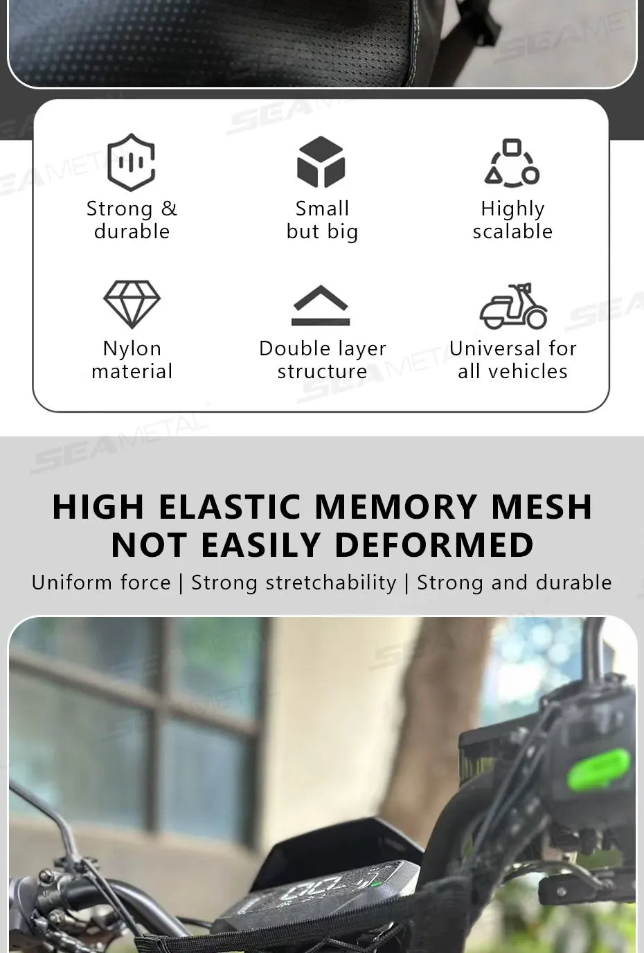 (Storage Net) 🔗 High Elastic ✨  3 Connects For Personal Use, Cars, Bicycle's, Motorcycles, Scooters, etc.