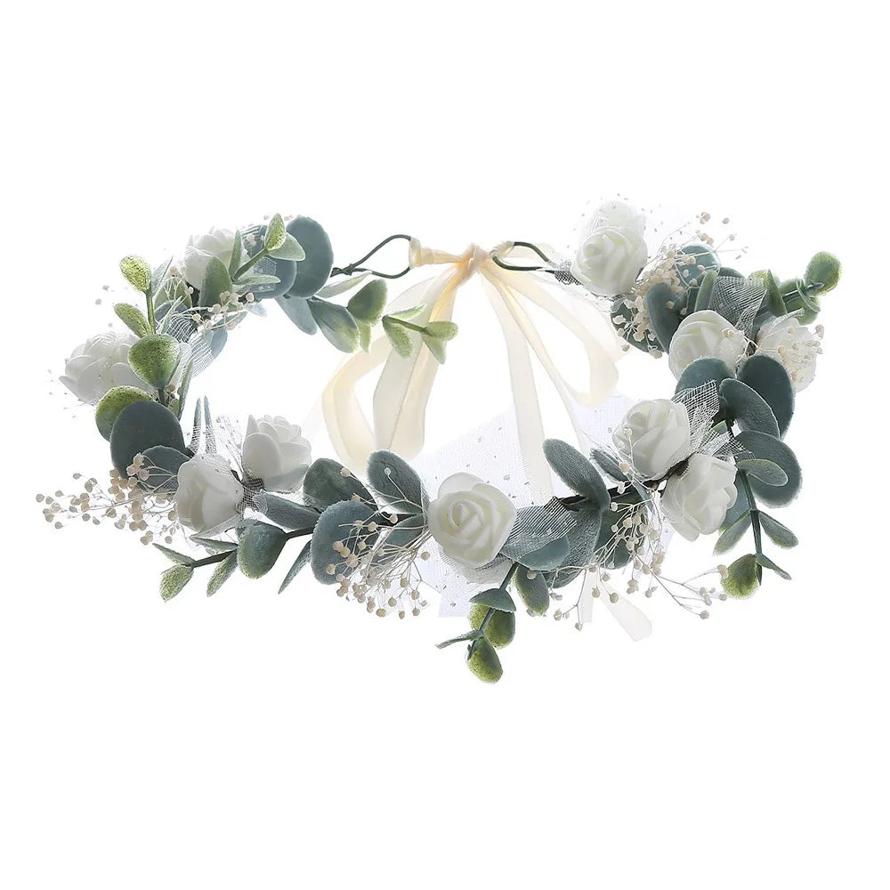 Costume Cosplay Fairy Flower Leaf Headbands Photoshoot Simulated Elven Princess Tiara Black Flower Antler Crown for Women Girls