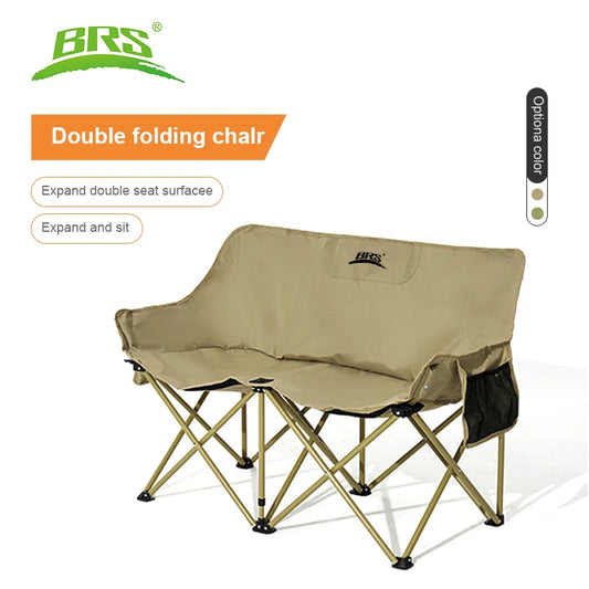 WESTTUNE Double Camping Chair Outdoor Fishing Backrest Chair Portable Folding Lawn Chair Beach Tourist Double Seat Leisure Chair