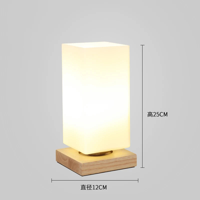 Modern Table Lamp Glass Body and Wood Base Table Lights For Bedroom Livingroom Children Reading Simple Desk Lamp Lighting