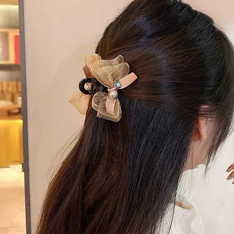Elegant Bowknot Hairpin For Women Girls Sweet Bowknot Barrettes Fashion Small Hair Claw Versatile Hair Accessories Gifts