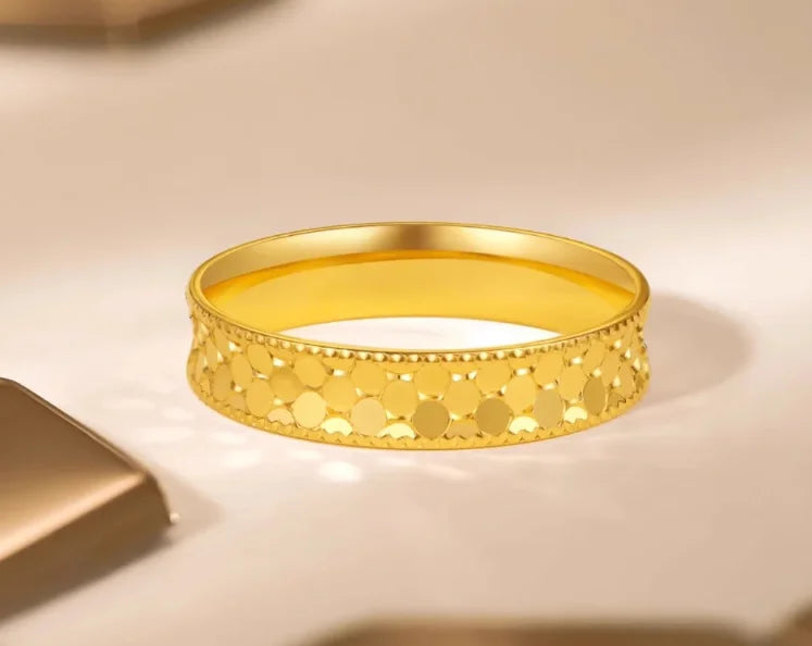real gold 999 wedding  jewelry fine gold wedding rings for couples 24k pure gold finger ring for lovers